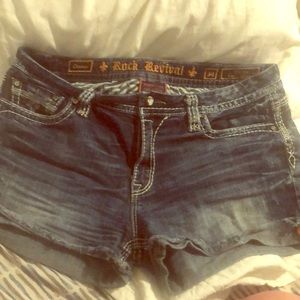 Rock revival jean shorts